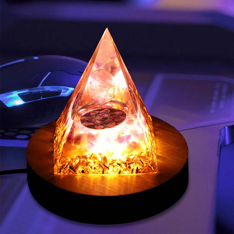 Olivenorma USB Pyramid Light Base Portalampada in legno 