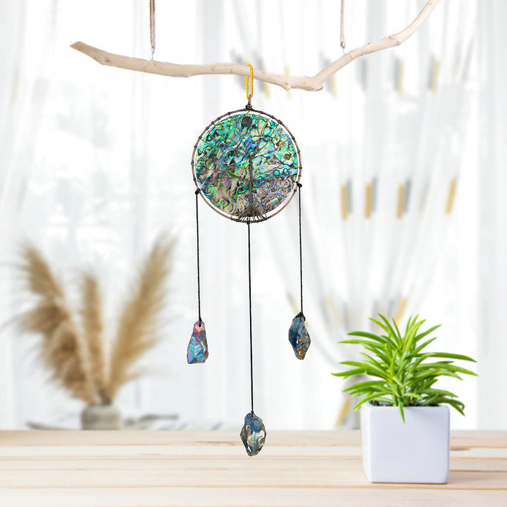 Ornamento pendente con albero della vita in conchiglia di abalone Olivenorma