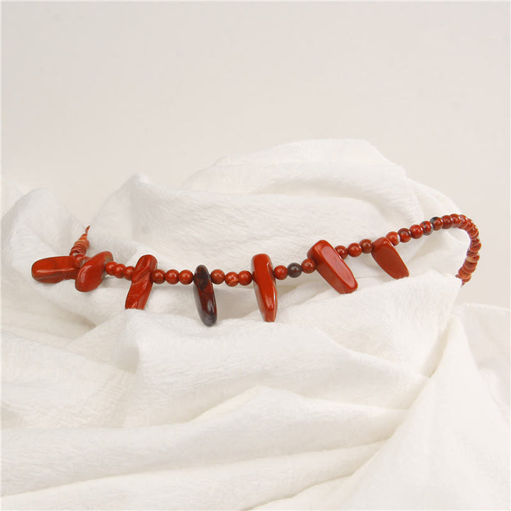 Olivenorma Collana Bohémien in Pietra Zanna Naturale con Perline da 4 mm
