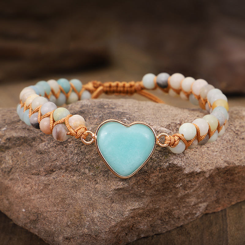 Bracciale a forma di cuore in turchese naturale