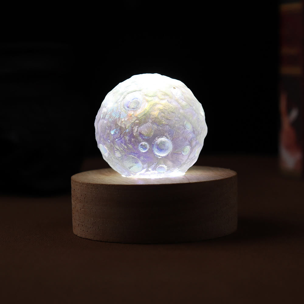 Olivenorma Lampada in cristallo trasparente a forma di luna elettroplaccata