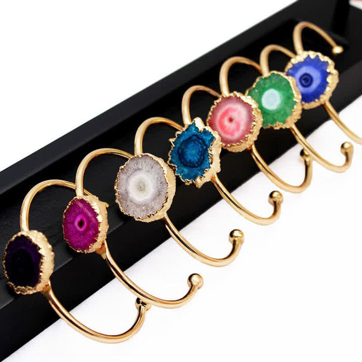 Bracciale con pietre preziose naturali a forma di girasole irregolare