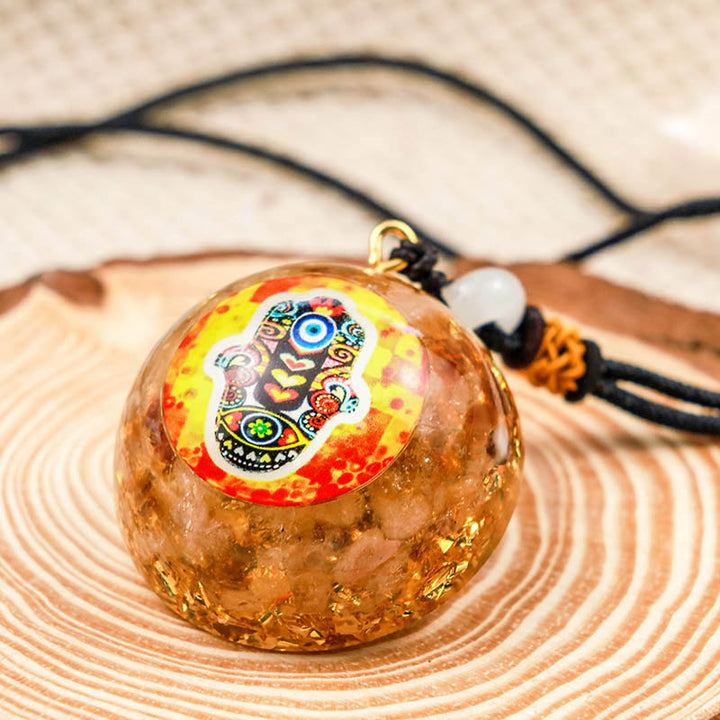 Collana Hamsa Romance in pietra solare