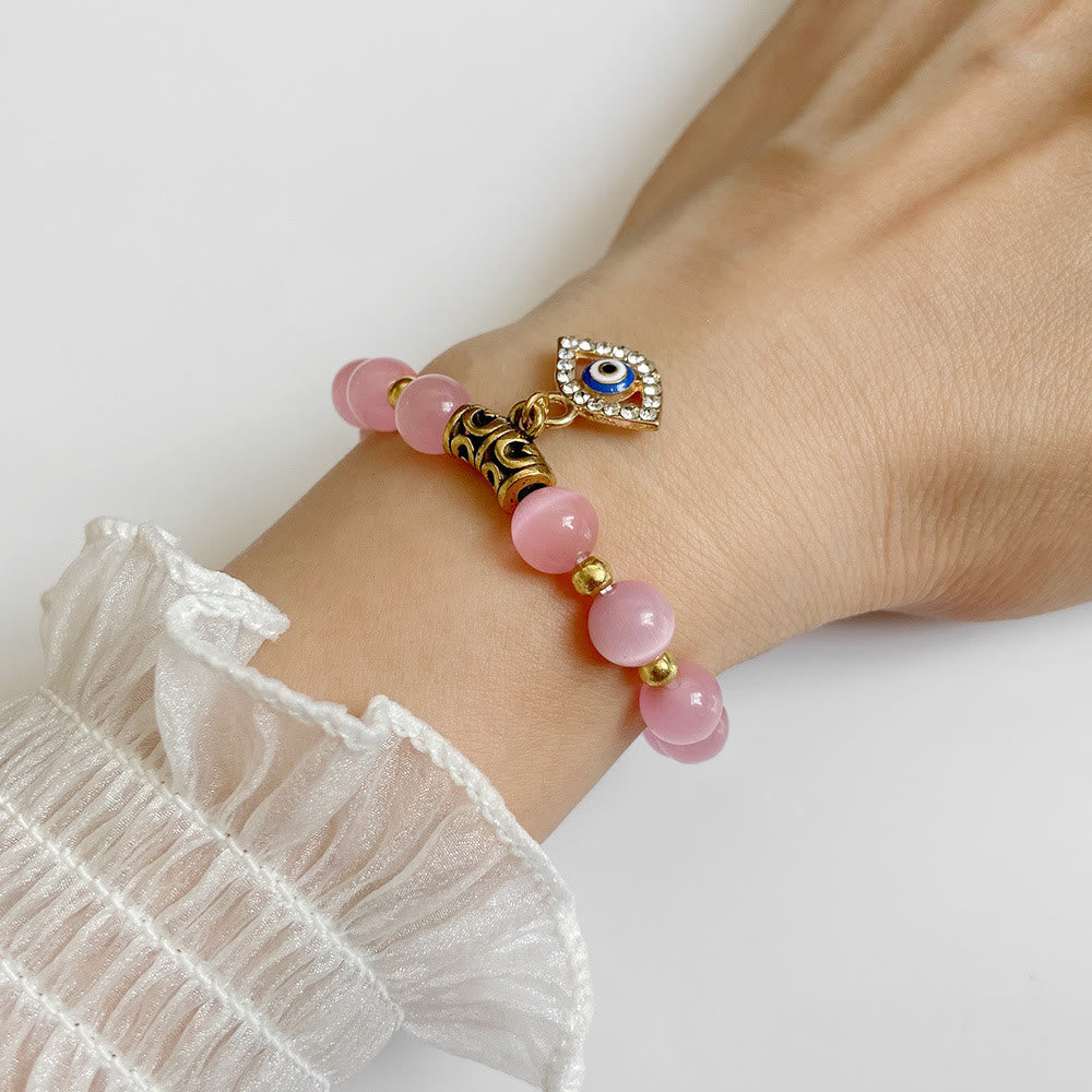 Bracciale con ciondolo malocchio in pietra naturale Olivenorma