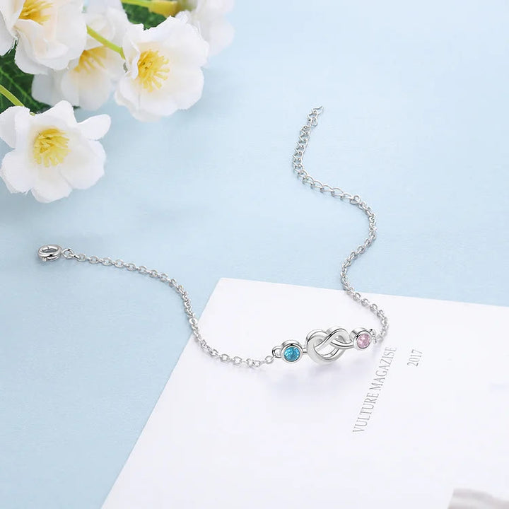 Braccialetto personalizzato Olivenorma Heart 2-5 pietre portafortuna
