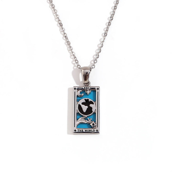 Collana con tarocchi in acciaio inossidabile placcato oro 18k Olivenorma 