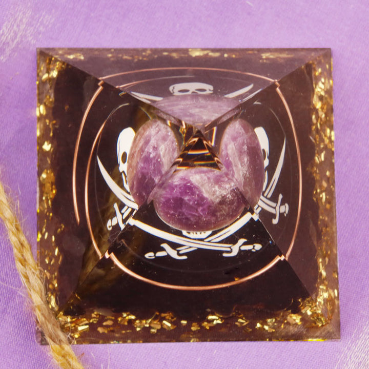 Olivenorma Ametista Ossidiana Teschio Simbolo Orgone Piramide