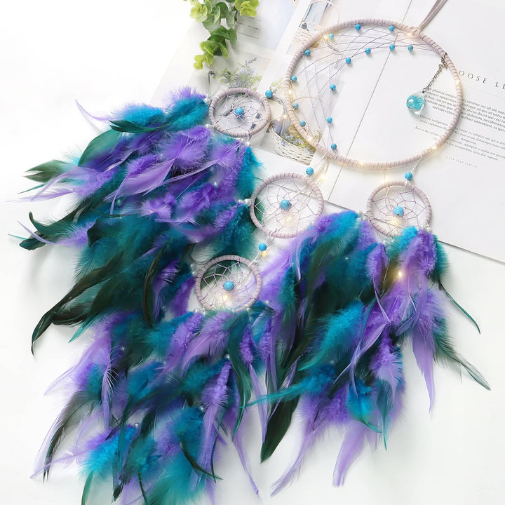 Olivenorma Decorazione a forma di mezza luna con luci Acchiappasogni 