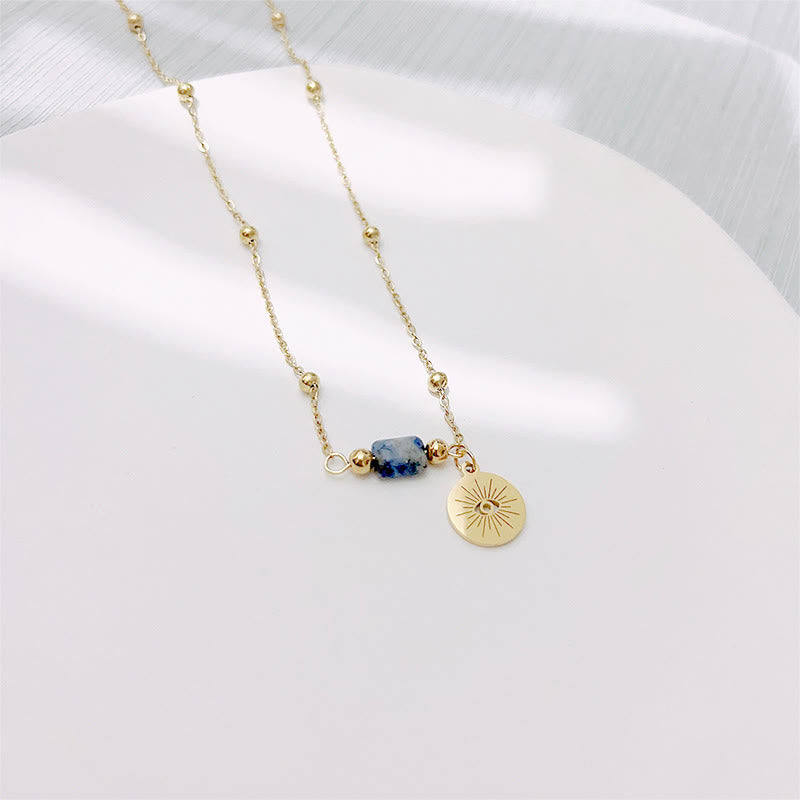 Olivenorma Braccialetto con collana e orecchini con occhio maligno in sodalite blu naturale