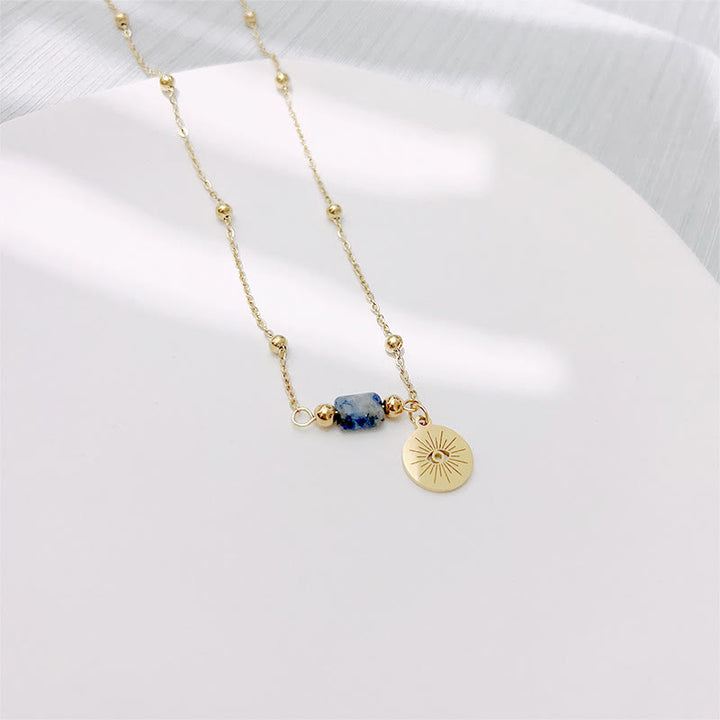 Olivenorma Braccialetto con collana e orecchini con occhio maligno in sodalite blu naturale