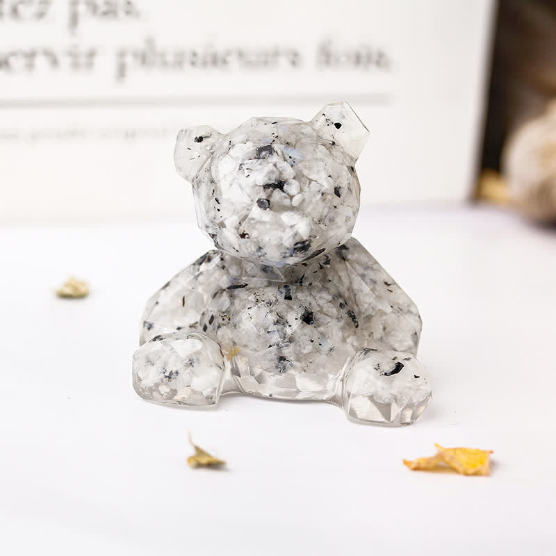Decorazione con pietra preziosa a forma di orso seduto con specchio Olivenorma