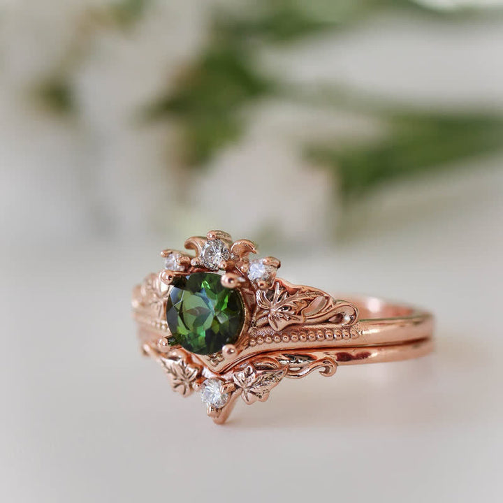 Anello in cristallo naturale di smeraldo e alessandrite Olivenorma