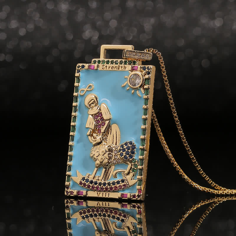 Collana con carta dei tarocchi Olivenorma in smalto
