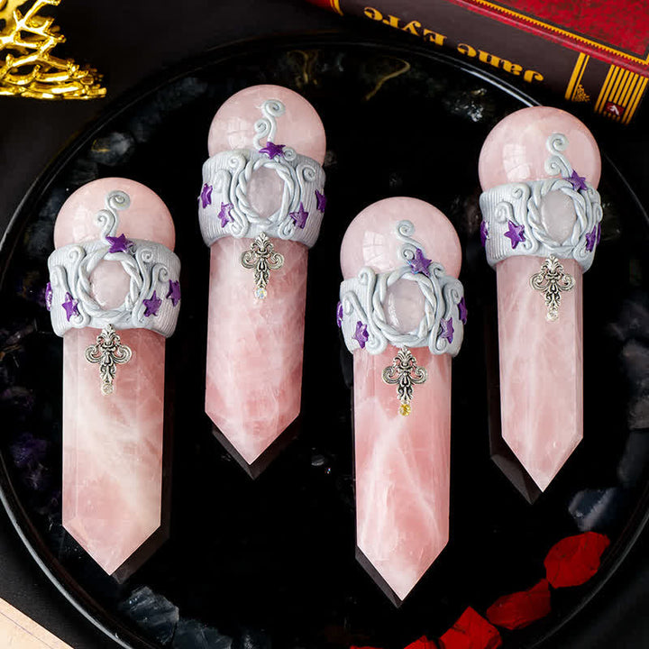 Bacchette di cristallo di quarzo rosa naturale Olivenorma