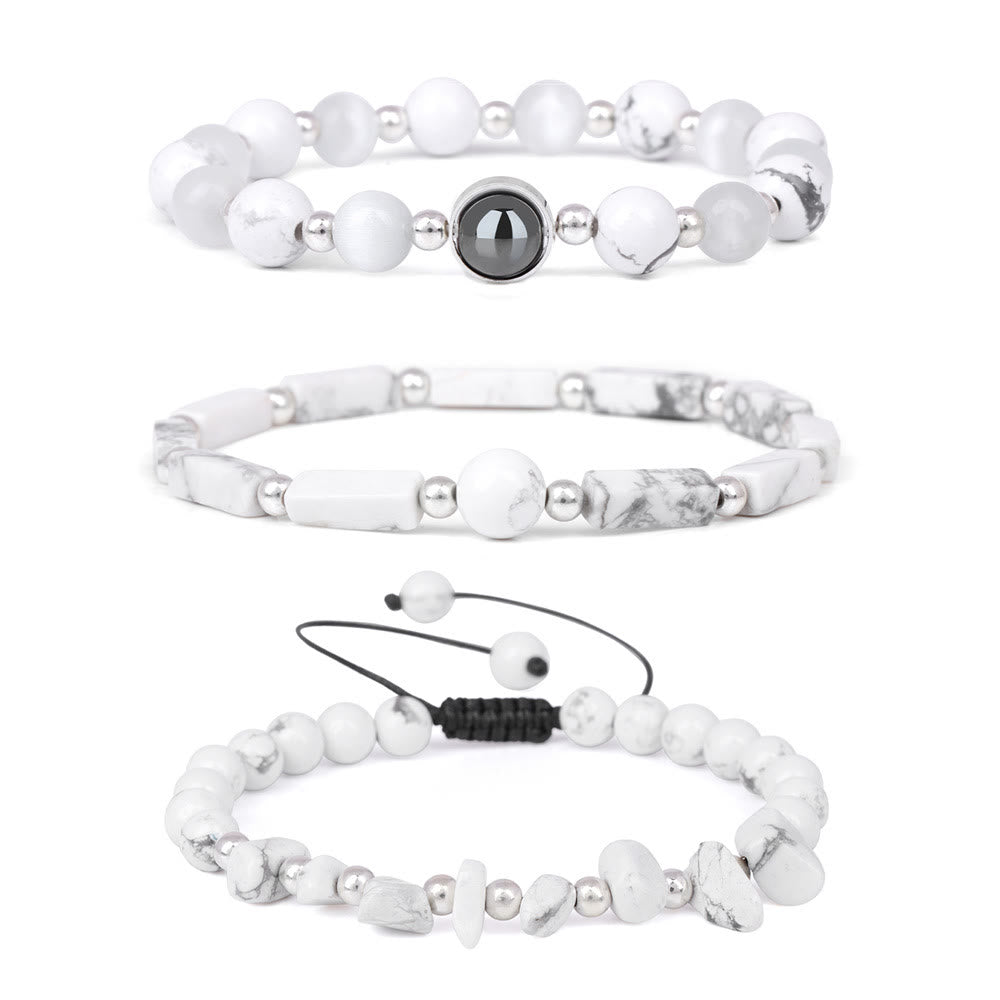 Olivenorma "Healing Wishes" Bracciale in cristallo naturale da 3 pezzi 