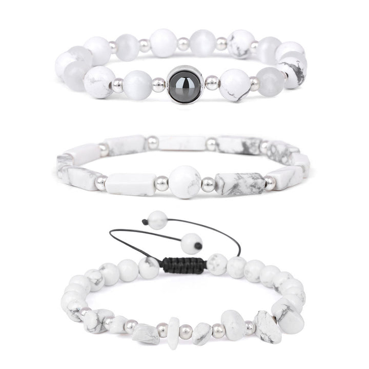 Olivenorma "Healing Wishes" Bracciale in cristallo naturale da 3 pezzi 