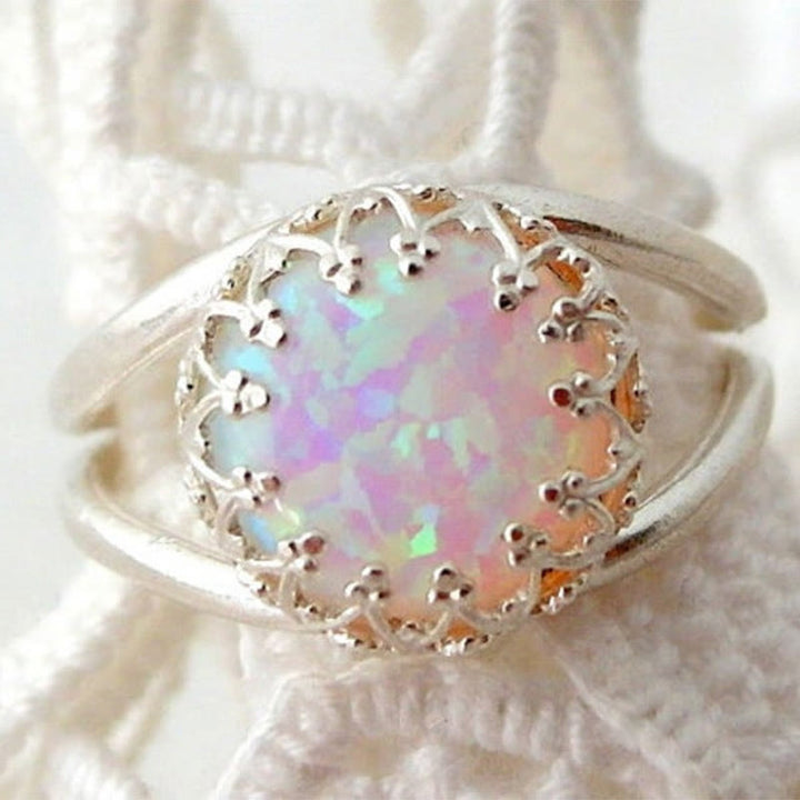 Olivenorma "Peace Energy" - Anello in opale blu placcato oro su argento sterling 925