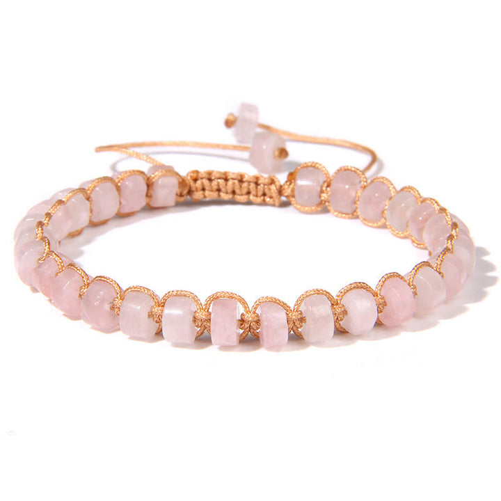 Bracciale intrecciato con perline di pietra naturale Olivenorma 