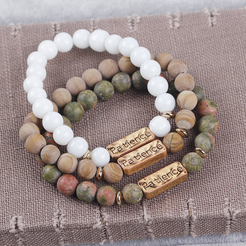 Bracciale con incisione Olivenorma Natural Gemstone Mom Patience