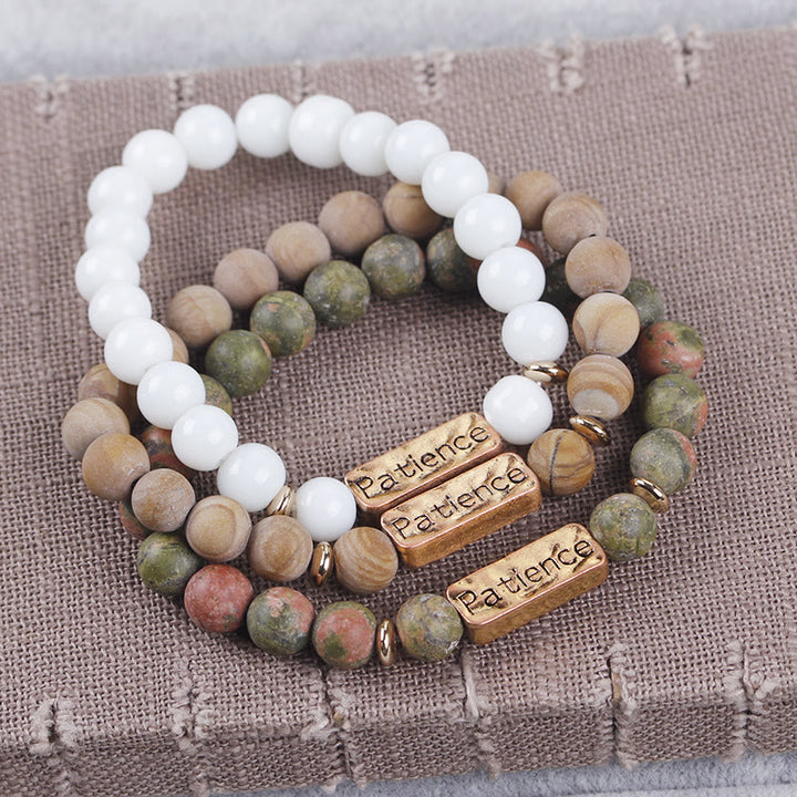 Bracciale con incisione Olivenorma Natural Gemstone Mom Patience