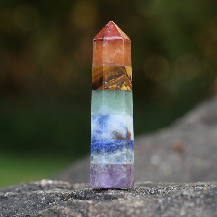 Ornamenti per colonne esagonali con chakra Olivenorma Bacchette di cristallo