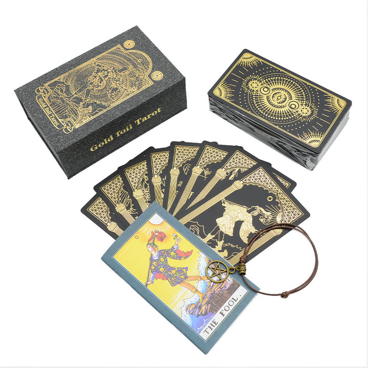 Olivenorma Bronzing Black Gold Foil Tarot Deck Carte