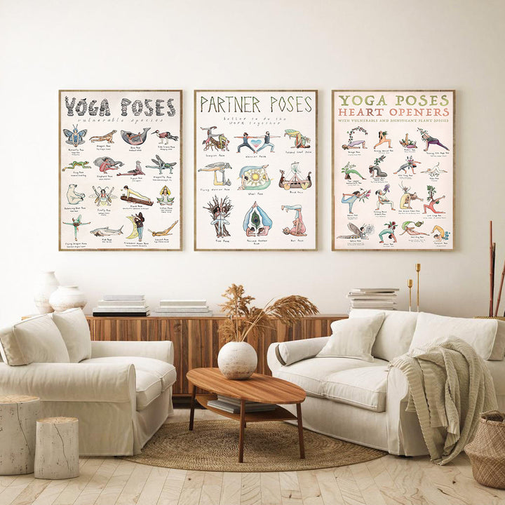 Poster di posa yoga Olivenorma Partner per aprire il cuore 