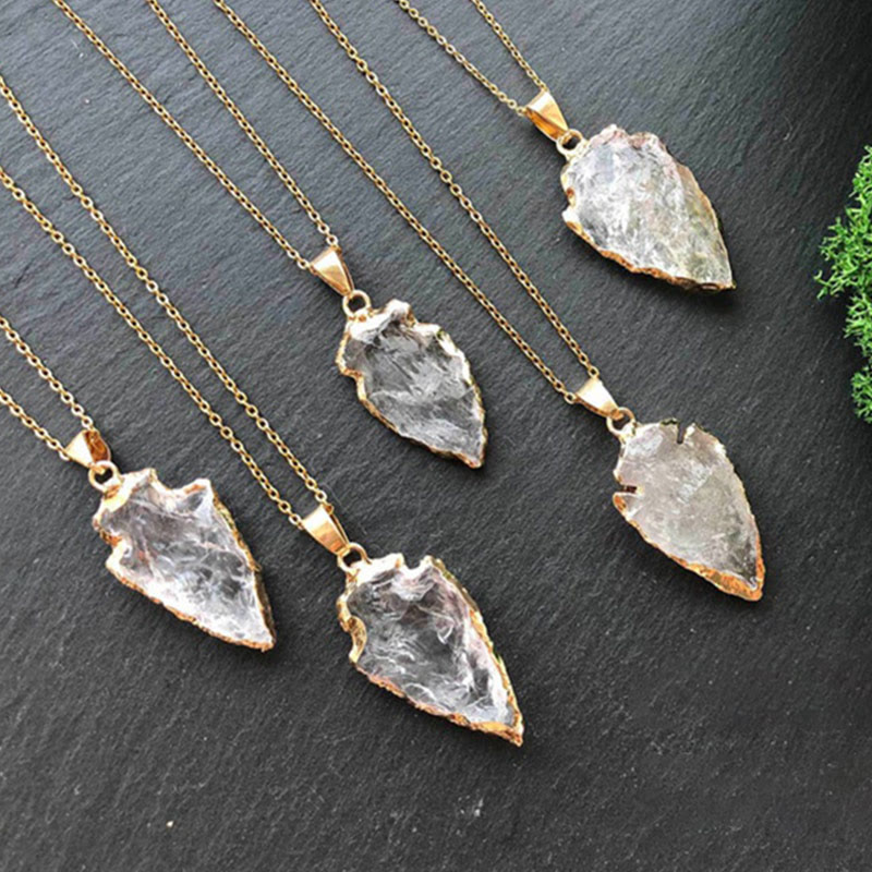 Collana con punta di freccia in corniola di cristallo naturale Olivenorma