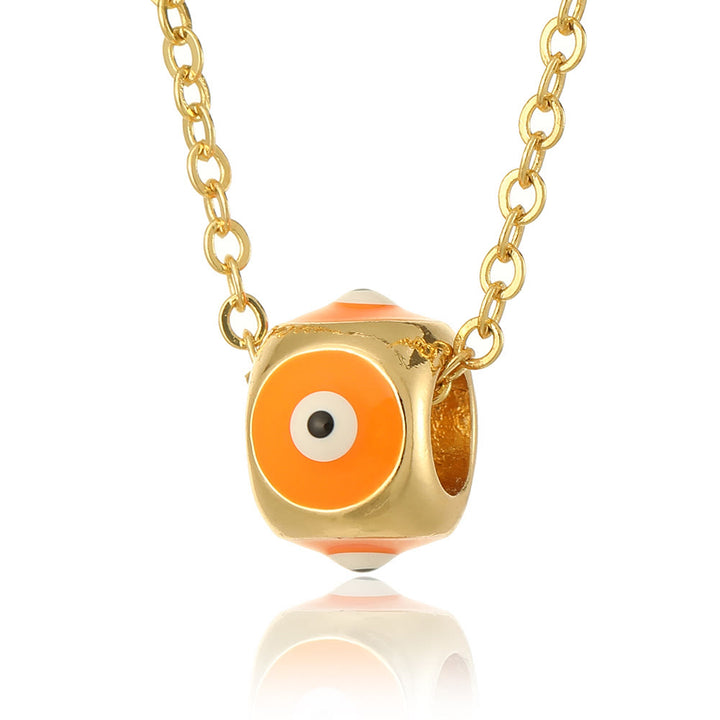 Collana con ciondolo a forma di occhio malvagio rotondo che gocciola olio Olivenorma