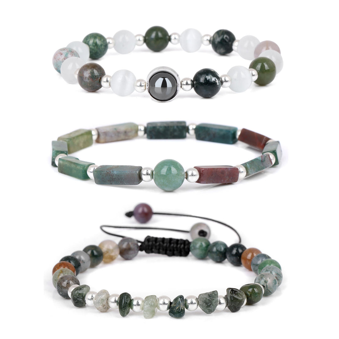 Olivenorma "Healing Wishes" Bracciale in cristallo naturale da 3 pezzi 