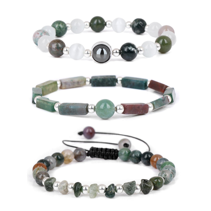Olivenorma "Healing Wishes" Bracciale in cristallo naturale da 3 pezzi 