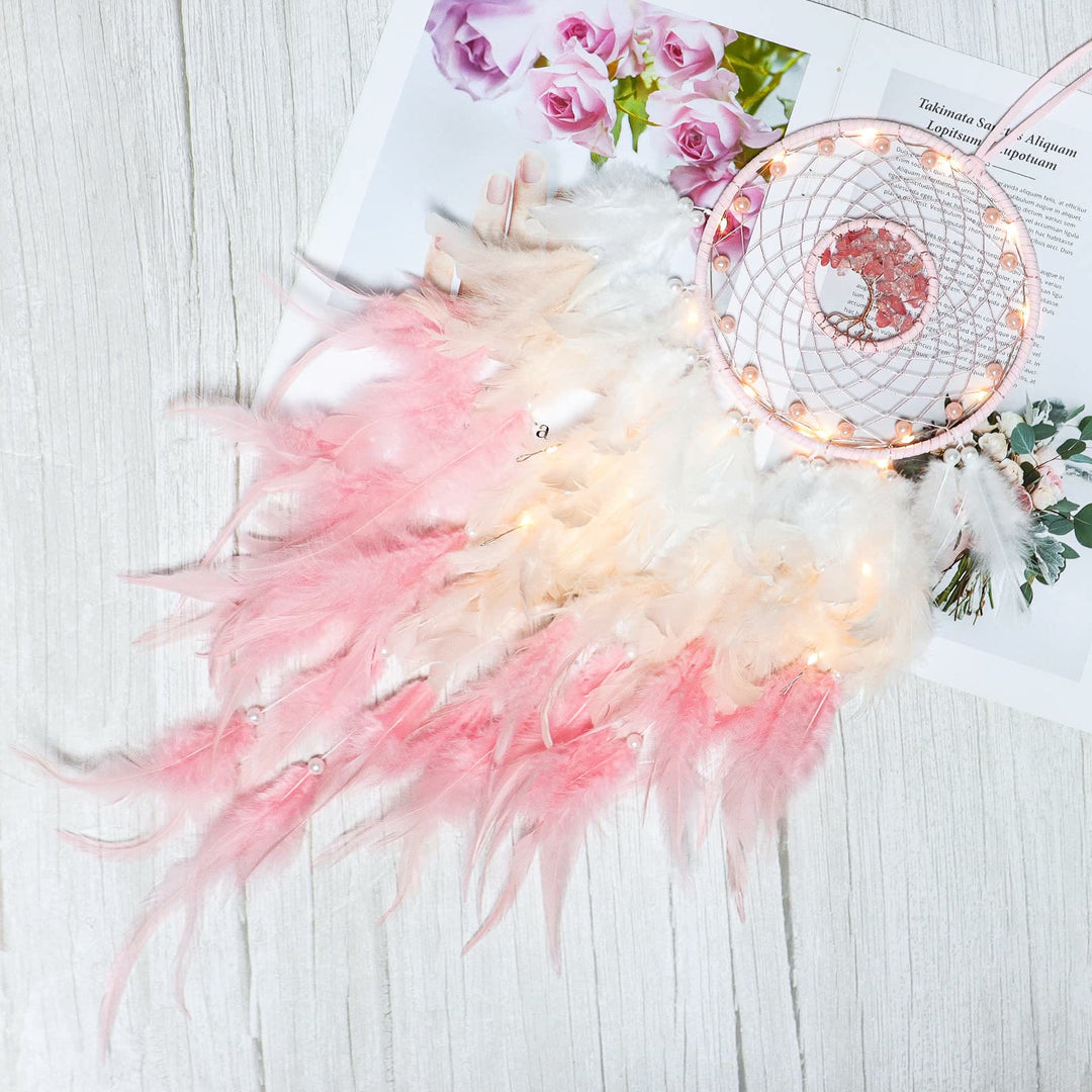 Olivenorma Crystal Tree Of Life Piuma Glow Dream Catcher 