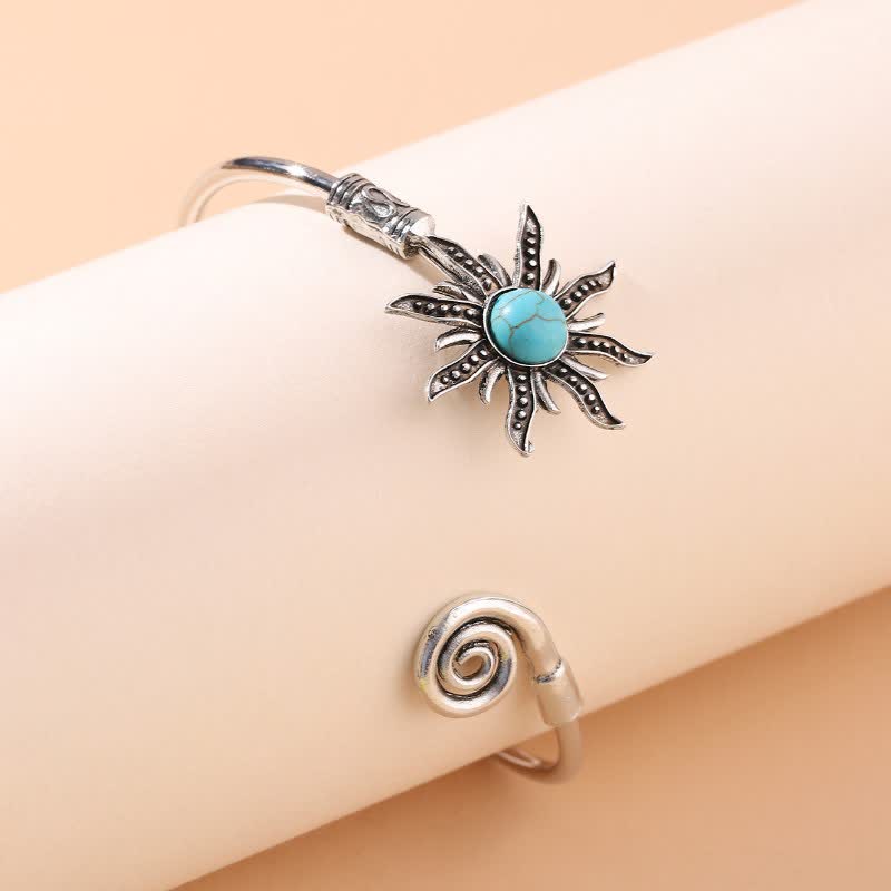 Bracciale creativo retrò con girasole turchese