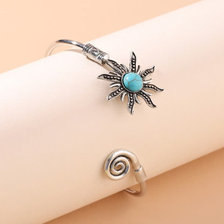 Bracciale creativo retrò con girasole turchese