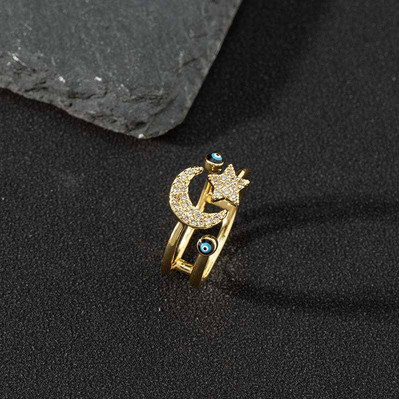 Olivenorma Anello Zircone Bianco Anello Regolabile Malocchio