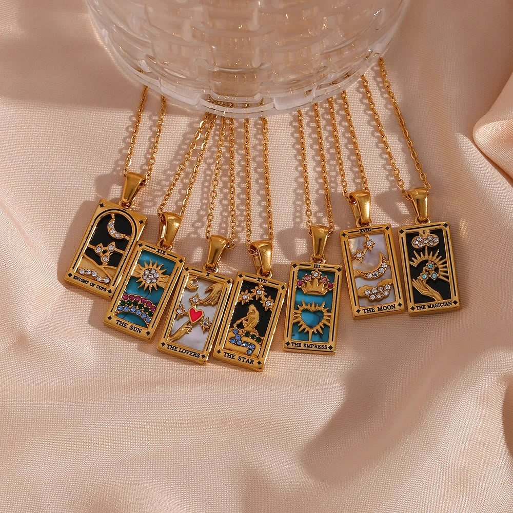 Olivenorma "Sun Lovers Star Moon" Tarocchi Collana Segno 