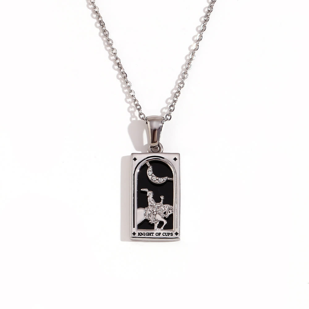 Collana con tarocchi in acciaio inossidabile placcato oro 18k Olivenorma 