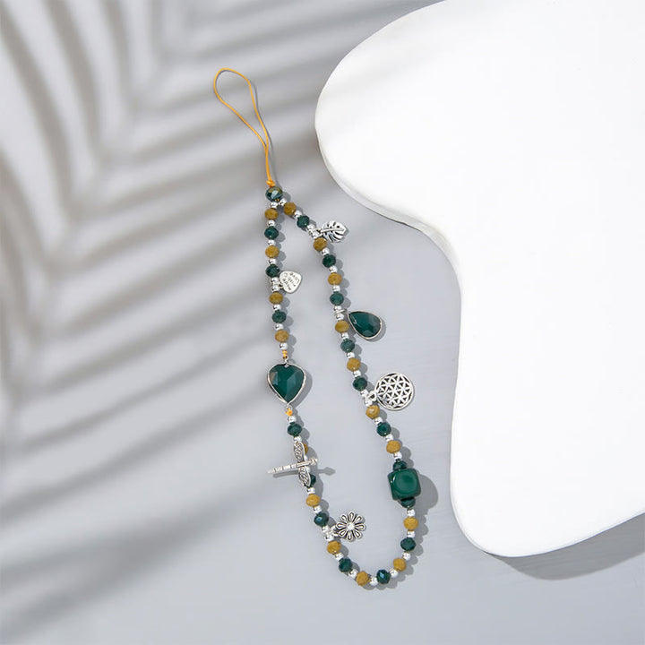 Cinturino per telefono Olivenorma Crystal Pearl Drop a forma di cuore