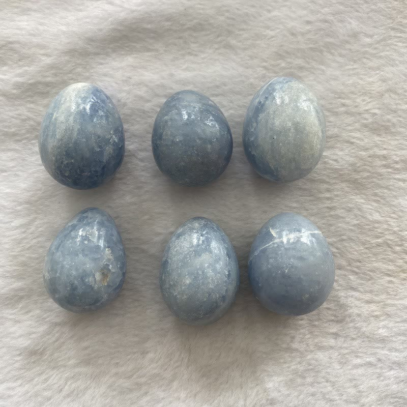 Olivenorma Uovo di cristallo a forma di uovo blu acquamarina lucidato 