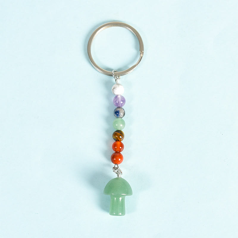 Portachiavi con perline di cristallo a forma di fungo chakra Olivenorma