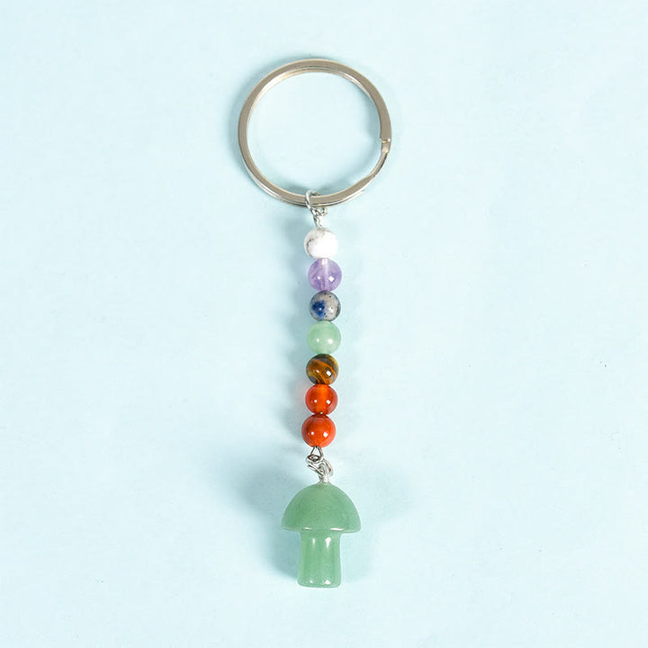 Portachiavi con perline di cristallo a forma di fungo chakra Olivenorma