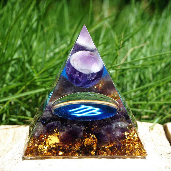Olivenorma Ametista Vergine Zodiaco Orgone Piramide