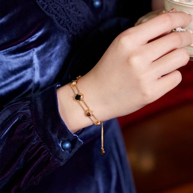 Olivenorma Bracciale doppio strato in stile retrò occidentale