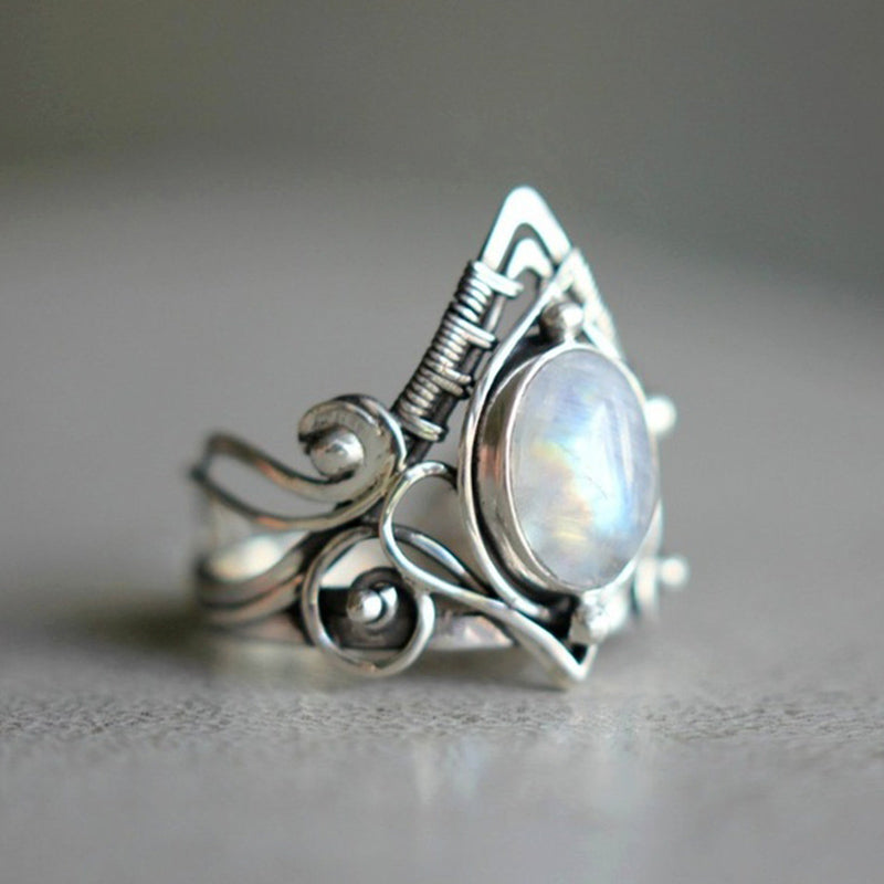 Anello vintage in pietra di luna Olivenorma 