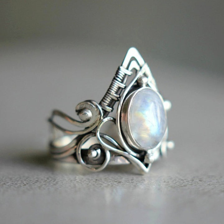 Anello vintage in pietra di luna Olivenorma 