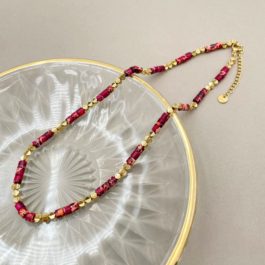 Collana in acciaio al titanio 14K Olivenorma con pietra naturale