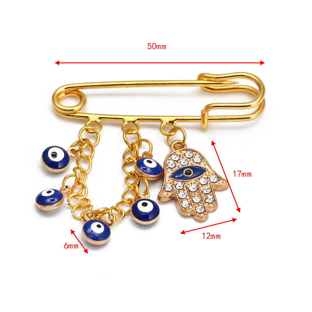 Spilla serie Hamsa con occhio malvagio Olivenorma