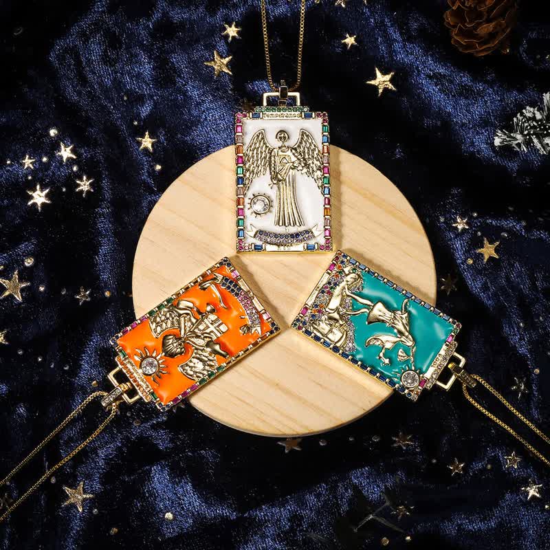 Collana con carta dei tarocchi Olivenorma in smalto