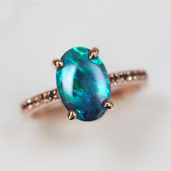 Olivenorma Sapphire con opale - Anello da 3 pezzi