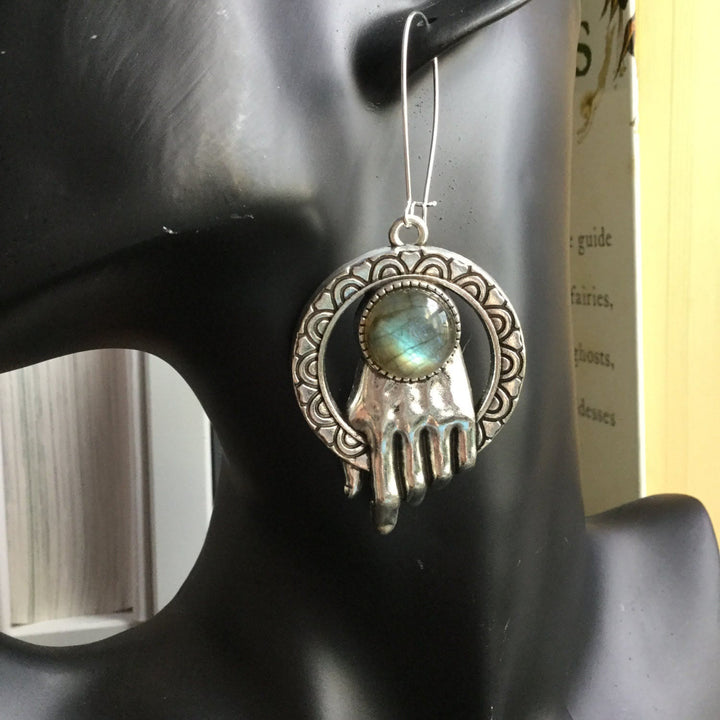 Orecchini con design a mano in labradorite Olivenorma